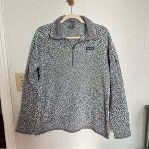 Womens Patagonia Better Sweater 1/4 Zip Jacket Gray XL Hiking Outdoor Winter